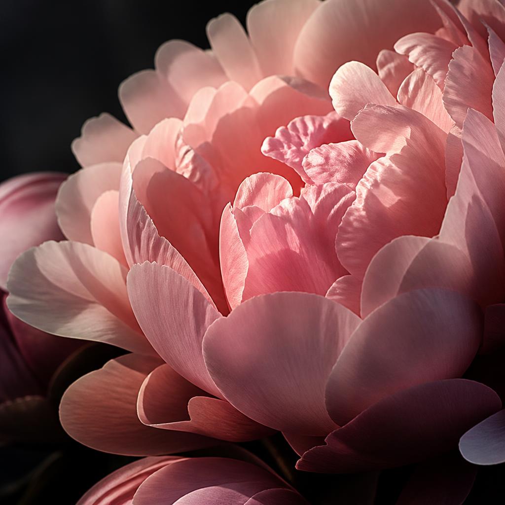 Pink peony petals representing floral scents